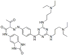 2-[[4-[[4,6-bis[[3-(diethylamino) propyl]amino]-1,3,5-triazin-2-yl]amino]phenyl] azo]-N-(2,3-dihydroButanamide Structure
