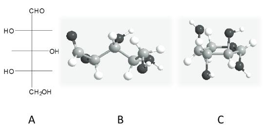 structure of L-xylose structure of L-xylose