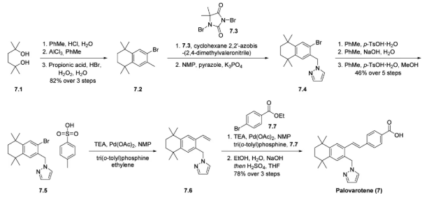 4-[(1E)-2-[5,6,7,8-四氢-5,5,8,8-四甲基-3-(1H-吡唑-1-基甲基)-2-萘基]乙烯基]苯甲酸