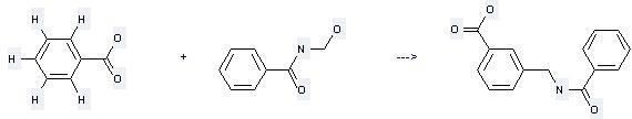N-(Hydroxymethyl)benzamide can react with benzoic acid to get 3-(benzoylamino-methyl)-benzoic acid.