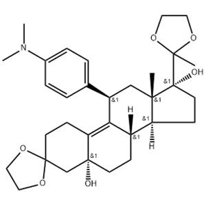(5a,11b)-11-[4-(Dimethylamino)phenyl]-5,17-dihydroxy-19-norpregn-9-ene-3,20-dione cyclic bis(1,2-ethanediyl acetal)