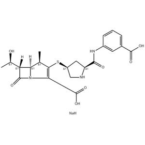 1-Azabicyclo(3.2.0)hept-2-ene-2-carboxylic acid, 3-(((3S,5S)-5-(((3-ca rboxyphenyl)amino)carbonyl)-3-pyrrolidinyl)thio)-6-((1R)-1-hydroxyethy l)-4-methyl-7-oxo-, monosodium salt, (4R,5S,6S)-
