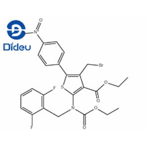 ethyl 4-(bromomethyl)-2-((2,6-difluorobenzyl)(ethoxycarbonyl)amino)-5-(4-nitrophenyl)thiophene-3-carboxylate