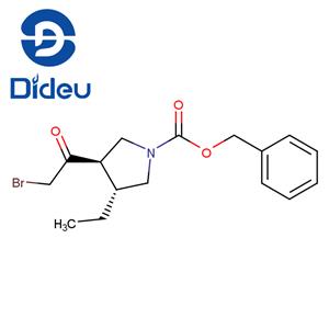 1-Pyrrolidinecarboxylic acid, 3-(2-bromoacetyl)-4-ethyl-, phenylmethyl ester, (3R,4R)-rel-