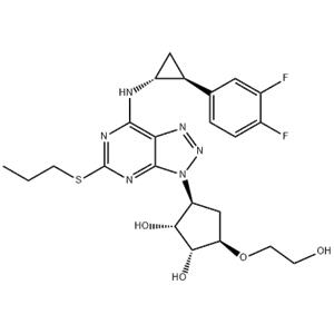 1,2-Cyclopentanediol, 3-[7-[[(1R,2S)-2-(3,4-difluorophenyl)cyclopropyl]amino]-5-(propylthio)-3H-1,2,3-triazolo[4,5-d]pyrimidin-3-yl]-5-(2-hydroxyethoxy)-, (1R,2R,3S,5R)-