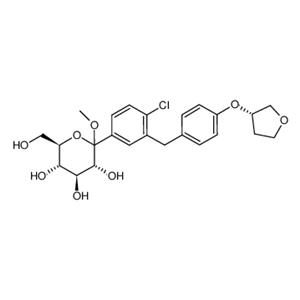 1-chloro-4-(1-methoxy-D-glucopyranos-1-yl)-2-(4-(S)-tetrahydrofuran-3-yloxy-benzyl)-benzene