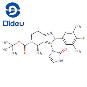 5H-Pyrazolo[4,3-c]pyridine-5-carboxylic acid, 3-(2,3-dihydro-2-oxo-1H-imidazol-1-yl)-2-(4-fluoro-3,5-dimethylphenyl)-2,4,6,7-tetrahydro-4-methyl-, 1,1-dimethylethyl ester, (4S)-