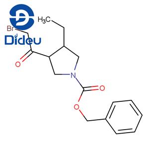 (3R,4S)-3-(2-Bromoacetyl)-4-ethyl-1-pyrrolidinecarboxylic acid phenylmethyl ester
