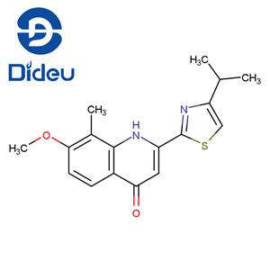 4-Quinolinol, 7-methoxy-8-methyl-2-[4-(1-methylethyl)-2-thiazolyl]-