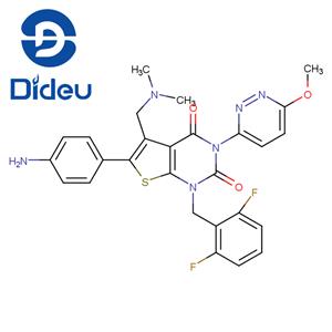 6-(4-aminophenyl)-1-(2,6-difluorobenzyl)-5-((dimethylamino)methyl)-3-(6-methoxypyridazin-3-yl)thieno[2,3-d]pyrimidine-2,4(1H,3H)-dione