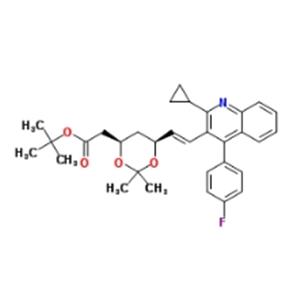 (4R,6S)-6-[(1E)-2-[2-Cyclopropyl-4-(4-fluorophenyl)-3-quinolinyl]ethenyl]-2,2-dimethyl-1,3-dioxane-4-acetic acid tert-butyl ester