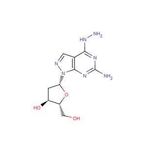 6-Amino-4-hydrozino-1-(2-deoxy-b-D-ribofuranosyl)-1H-pyrazolo[3,4-d]pyrimidine