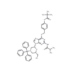 N2-isobutyryl-O6-(4-pivaloyloxybenzyl)-7'-OH-N-trityl-morpholino guanosine