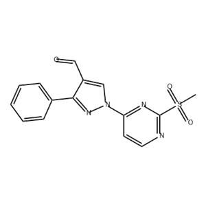 1H-Pyrazole-4-carboxaldehyde, 1-[2-(methylsulfonyl)-4-pyrimidinyl]-3-phenyl