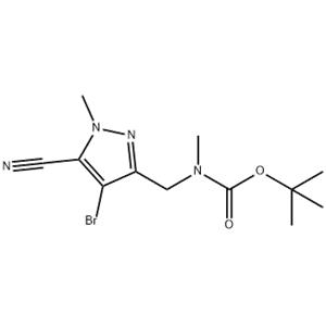 tert-butyl((4-bromo-5-cyano-1-methyl-1H-pyrazol-3-yl)methyl)(methyl)carbamate