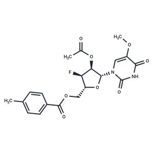 2'-O-Acetyl-5'-O-(p-toluoyl)-3'-deoxy-3'-fluoro-5-methoxyluridine