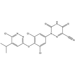 2-(3,5-dichloro-4-((6-chloro-5-isopropylpyridazin-3-yl)oxy)phenyl)-3,5-dioxo-2,3,4,5-tetrahydro-1,2,4-triazine-6-carbonitrile