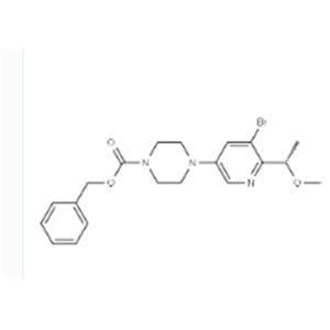 1-Piperazinecarboxylic acid, 4-[5-bromo-6-[(1S)-1-methoxyethyl]-3-pyridinyl]-, phenylmethyl ester