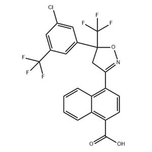 4-(5-(3-chloro-5-(trifluoromethyl)phenyl)-5-(trifluoromethyl)-4,5-dihydroisoxazol-3-yl)-1-naphthoic acid