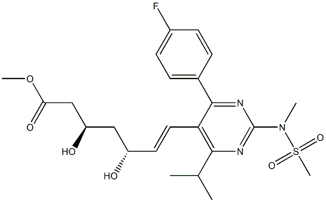 (5R)-Rosuvastatin Methyl Ester/(3R,5R,6E)-7-[4-(4-Fluorophenyl)-6-(1-methylethyl)-2-[methyl(methylsulfonyl)amino]-5-pyrimidinyl]-3,5-dihydroxy-6-heptenoic Acid Methyl Ester