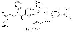 N-[[2-[[[4-(Aminoiminomethyl)phenyl]amino]methyl]-1-methyl-1H-benzimidazol-5-yl]arbonyl]-N-2-pyridinyl-beta-alanine ethyl ester 4-methylbenzenesulfonate