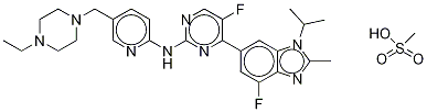 N-[5-[(4-乙基-1-哌嗪基)甲基]-2-吡啶基]-5-氟-4-[4-氟-2-甲基-1-异丙基-1H-苯并咪唑-6-基]-2-嘧啶胺甲烷磺酸盐
