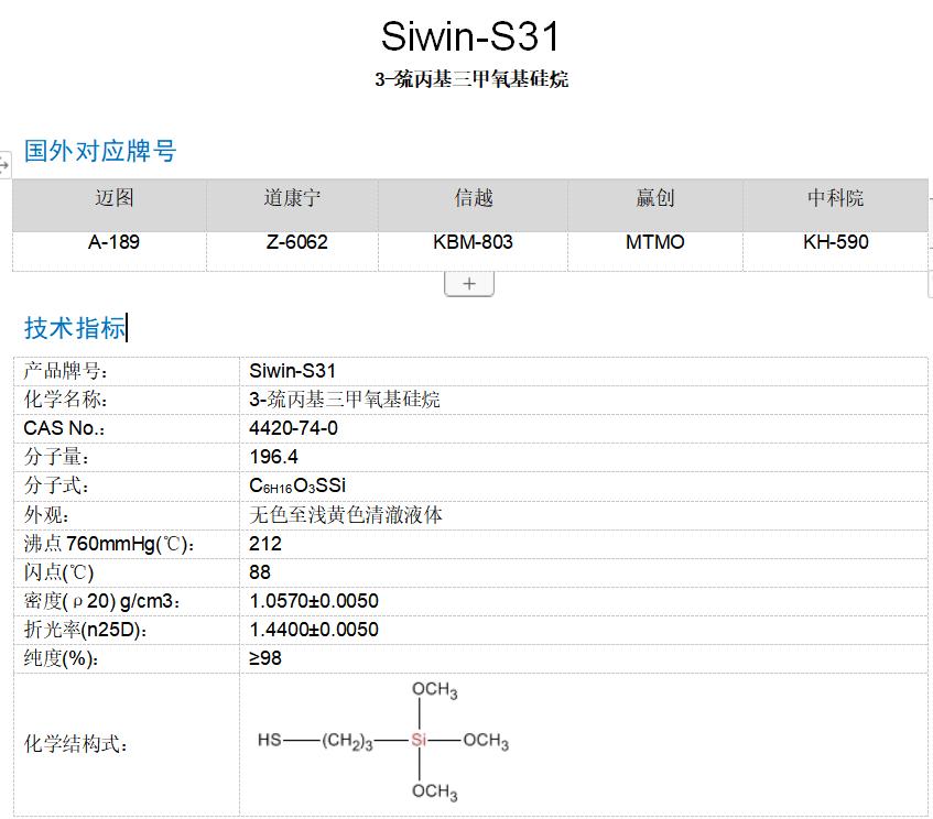 3-巯丙基三甲氧基硅烷