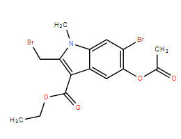 1-甲基-2-(溴甲基)-5-乙酰氧基-6-溴吲哚-3-甲酸乙酯