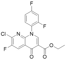 甲酸乙酯1-(2,4-二氟苯基)-7-氯-6-氟-4-氧代羟基吡啶[2,3-B]吡啶-3-羧酸