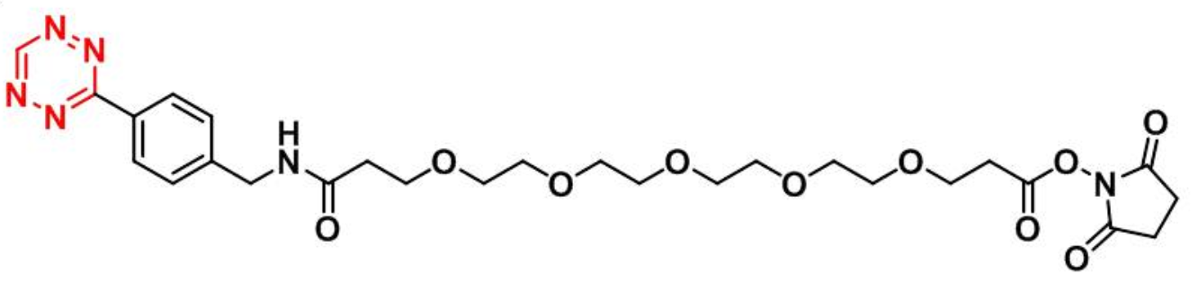 Tetrazine-PEG5-NHS Ester，四嗪-五聚乙二醇-琥珀酰亚胺酯