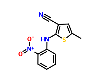 138564-59-7；2-(2-硝基苯胺基)-3-氰基-5-甲基噻吩