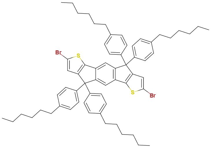 4,4,9,9-四(4-己基苯基)-2,7-二溴-引达省并二噻吩
