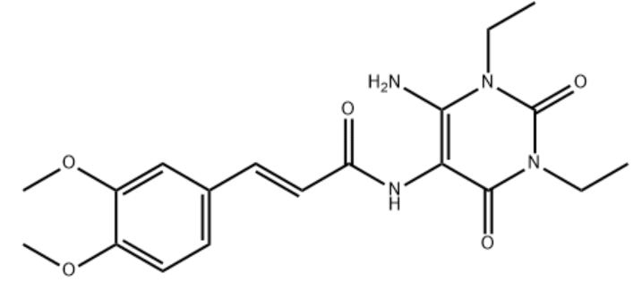 （E)-1,3-二乙基-6-氨基-5-（3,4-二甲氧基苯丙烯酰基）氨基尿嘧啶