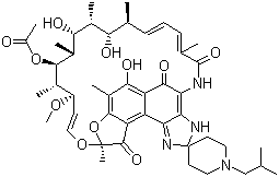 CAS 登录号:72559-06-9 (76609-88-6), 利福布汀, 利福布丁, 4-N-异丁基螺哌啶利福霉素 S