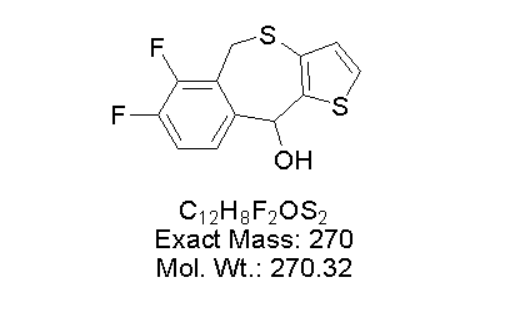 Thieno[3,?2-?c]?[2]?benzothiepin-?10-?ol, 6,?7-?difluoro-?5,?10-?dihydro-