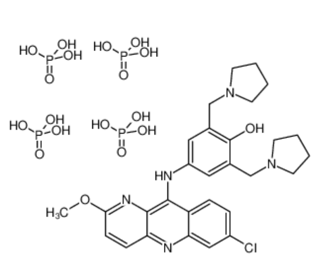 4-[(7-氯-2-甲氧基-1,5-二氢吡啶并[3,2-b]喹啉-10-基)亚氨]-2,6-二(吡咯烷-1-基甲基)环己-2,5-二烯-1-酮磷酸盐 (1:4)