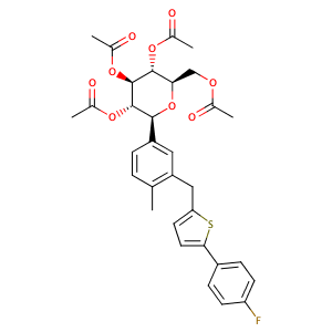 (1S)-1,5-脱水-1-C-[3-[[5-(4-氟苯基)-2-噻吩基]甲基]-4-甲基苯基]-D-山梨糖醇四乙酸酯