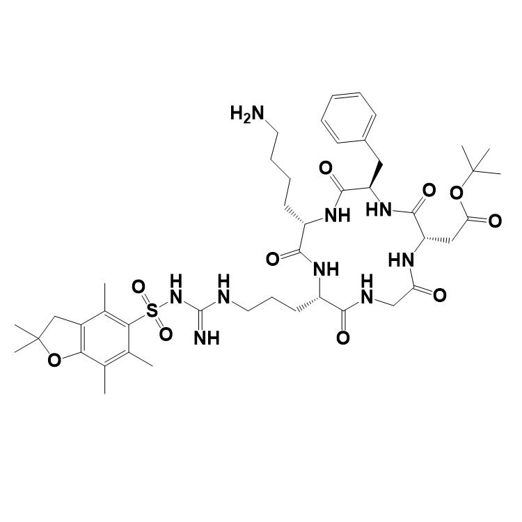 cyclic Arg(Pbf)-Gly-Asp(Ot-Bu)-D-Phe-Lys(NH2) 226559-04-2.png cyclic Arg(Pbf)-Gly-Asp(Ot-Bu)-D-Phe-Lys(NH2) 226559-04-2.png