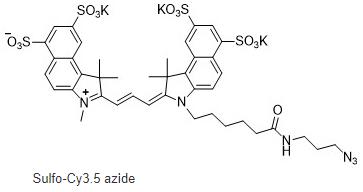 Sulfo-Cy3.5 azide,Sulfo-Cy3.5 N3,磺酸化CY3.5叠氮