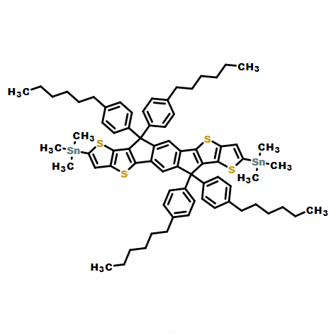 6,6,12,12-四(4-己基苯基)-6,12-二氢二噻吩[2,3-d:2',3'-d']-s-茚并[1,2-b:5,6-b']二噻吩-2,8-二三甲基锡