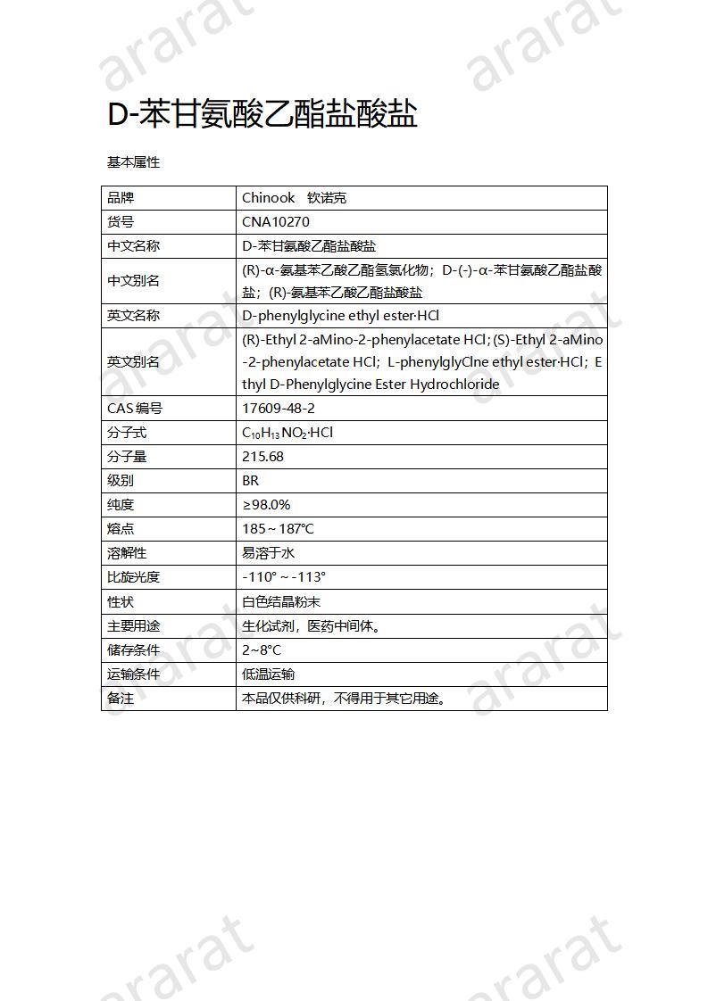CNA10270 D-苯甘氨酸乙酯盐酸盐_01.jpg CNA10270 D-苯甘氨酸乙酯盐酸盐_01.jpg