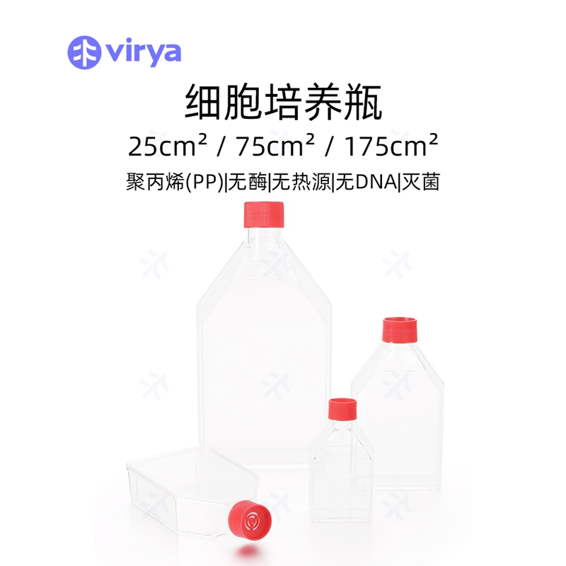 Virya?正方透气盖斜口75c㎡透气细胞培养瓶一次性细菌平皿TC处理