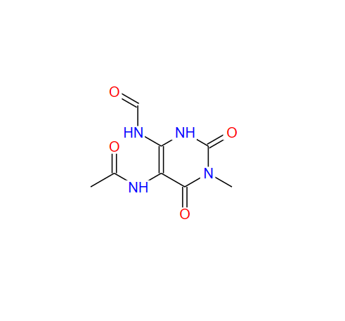 5-乙酰氨基-6-甲酰基氨基-3-甲基脲嘧啶 85438-96-6