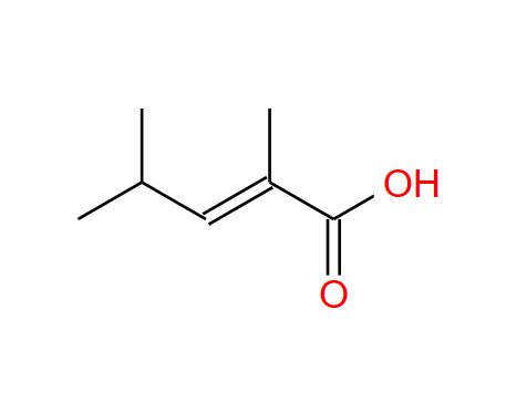 2,4-二甲基-2-戊烯酸,主要为反式