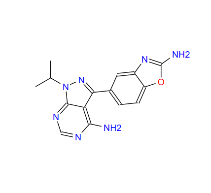 3-(2-氨基-5-苯并恶唑基)-1-(1-甲基乙基)-1H-吡唑并[3,4-D]嘧啶-4-胺