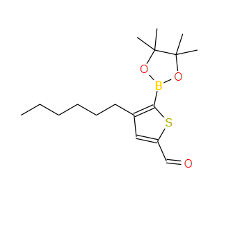 2-(4,4,5,5-四甲基-1,3,2-二氧代硼戊环-2-基)-3-己基噻吩-5-醛 1402132-40-4