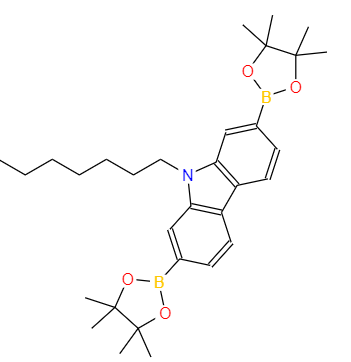 9-辛基-2,7-双(4,4,5,5-四甲基-1,3,2-二氧杂硼杂环戊烷-2-基)-9H-咔唑 406726-92-9