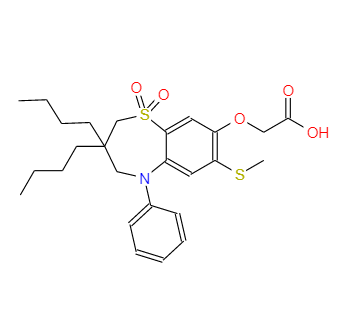 439088-13-8  2-([[3,3-二丁基-7-(甲硫基)-1,1-二氧化物-5-苯基-2,3,4,5-四氢苯并[b] [1,4]噻唑啉-8-基]]氧基 )乙酸