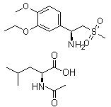 CAS 登录号:608141-43-1, (S)-1-(3-乙氧基-4-甲氧基苯基)-2-(甲基磺酰基)乙胺 N-乙酰基-L-亮氨酸盐