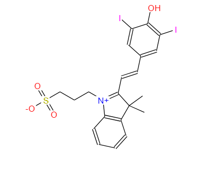 3-(2-(4-Hydroxy-3,5-diiodostyryl)-3,3-dimethyl-3H-indol-1-ium-1-yl)propane-1-sulfonate 145876-11-5